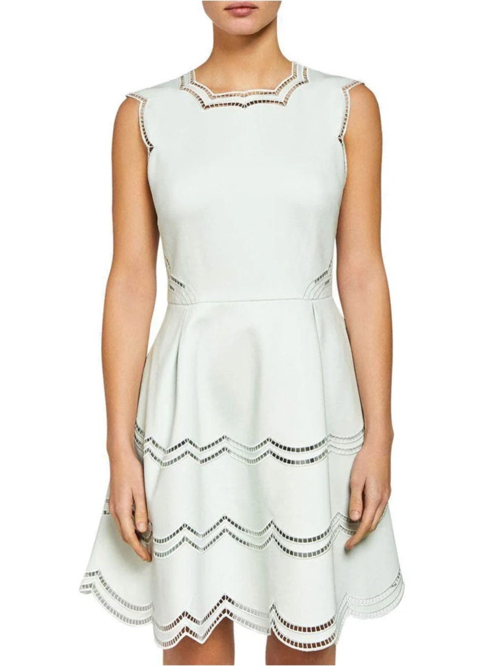 Ted Baker London Scalloped Laser-Cut Fit & Flare Mini Dress